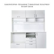 Лаборатория «Большая 2 выкатные полочки» 1700х450х1900 Белый Глянец