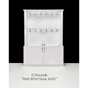 Стеллаж-витрина «Ind Хрусталь Soft» 1400х350х2000 Белый Глянец