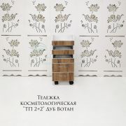 Тележка косметологическая «ТП 2+2»  Дуб Вотан 400*750*466