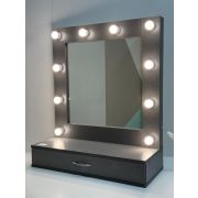 Зеркало гримёрное «Скат 27-50» 750х890х320 Графит (10 ламп)