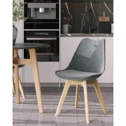 Стул кухонный «Eames Soft» велюр серый на деревянных ножках