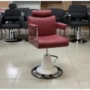 Кресло парикмахерское «Гранат»экокожа гранатовое
