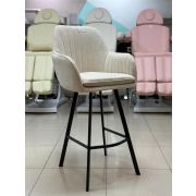 Стул барный «Макома Midi» рогожка бежевый на плоских барных металлических ножках