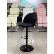 Стул барный «Moon» велюр на черном диске