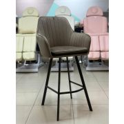 Стул барный «Макома Midi» коричневый велюр на плоских барных металлических ножках