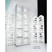 Стеллаж «9 полок» 1780*350*2150 белый шелк