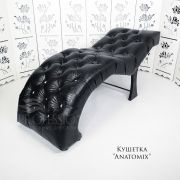 Кушетка косметологическая «Anatomix Diamond» черная рептилия со стразами
