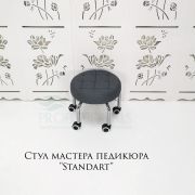 Стул мастера «Standart» экокожа серый на педикюрных ножках