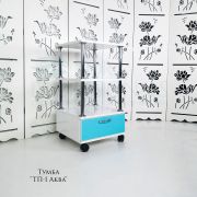Тележка косметологическая «ТП-1» 750*400*400 белый глянец + аква