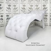 Кушетка косметологическая «Anatomix» белая экокожа со стразами