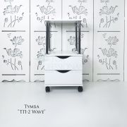 Тележка косметологическая «ТП-2» 750*400*400 с криволинейными ящиками, белый шелк
