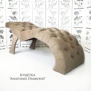 Кушетка косметологическая «Anatomix Diamond» бежевый велюр со стразами