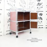 Тележка алюминиевая «Шкатулка» 4 двери 65см Розовая
