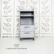 Тележка косметологическая «ТП-2» с выдвижной полкой 750*400*400 Серый
